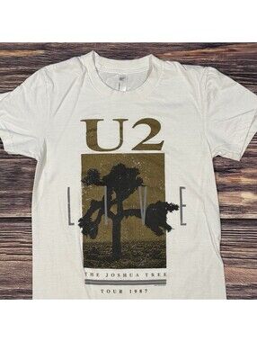 Women’s Small U2 The Joshua Tree Tour 1987 Retro White T-Shirt Ladies Fitted ‘17